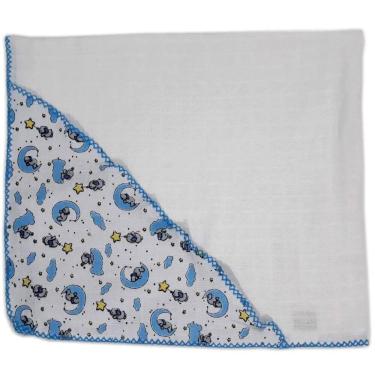 Imagem de Fralda Quadriculada Com Capuz Estampado Masculino 68X78Cm