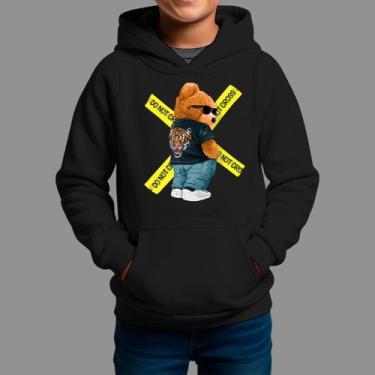 Imagem de Moletom Canguru Infanto Juvenil Algodão Moda De Rua Inverno Blusa De F