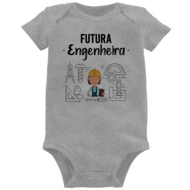 Imagem de Body Bebê Futura Engenheira - Foca na Moda, Cinza, P