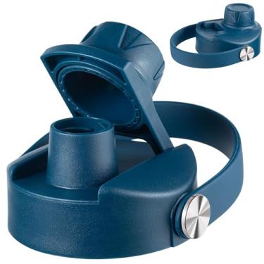 Imagem de Tampa para Hydro Flask de boca larga 946/1183 ml, tampas de substituição compatíveis com garrafa de água de boca larga Hydro Flask, tampa de bico superior com alça flexível, acessórios de tampa Chug