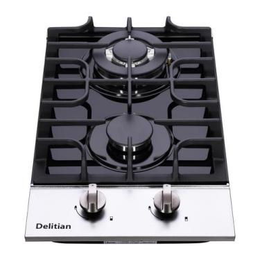 Imagem de Fogão a Gás Delitian DT2188A - 2 Queimadores, 30cm, Vidro Temperado, 1
