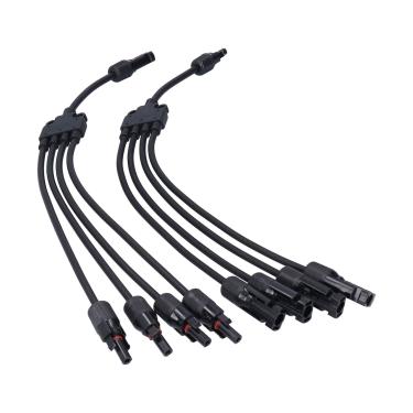 Imagem de Conectores Solares, Conectores de Painel Solar Com Excelente Suavidade Conector Paralelo Tipo Y de 4 Ramificações Fio Solar para Estação de Energia Solar, Conector Fotovoltaico e