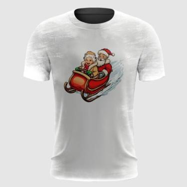 Imagem de Camiseta Papai e Mamãe Noel de Trenó na Neve - FABRIQUETA, G