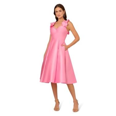 Imagem de Adrianna Papell Vestido midi feminino com alças florais 3D, Flor de cerejeira, 50