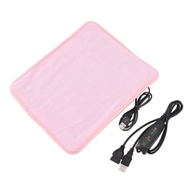 Imagem de Almofadas de aquecimento elétricas QANYEGN, almofada de aquecimento USB portátil, cobertor elétrico para costas, ombros, pescoço e braços (rosa)