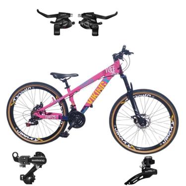 Imagem de Bicicleta 26 VikingX T25 21v Cambios Shimanos e Trocador Freeride Pneu Aro 26 Balão Faixa Amarela-Unissex