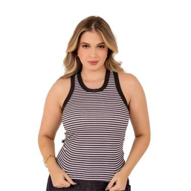 Imagem de Blusinha Feminina Suede Regata Estampadas - Fortaleza Jeans, G, Preto