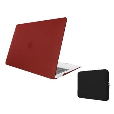 Imagem de Kit Case Para Macbook AIR 13 A1466 / A1369 Acende a maçã na tampa Fabricação de 2010 a 2017 + Capa Neoprene (Marsala)