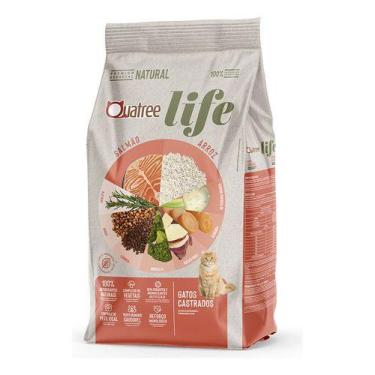Imagem de Ração Quatree Life para Gatos Castrados Sabor Salmão e Arroz 10,1kg