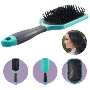 Imagem de Escova de Cabelo Desembaraçar Raquete Premium Profissional Almofadada 