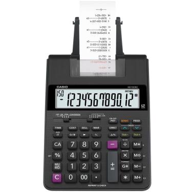 Imagem de Calculadora de Mesa Compacta com Impressão (Bobina) Casio HR-100RC-BK-B-DC Bivolt Preta
