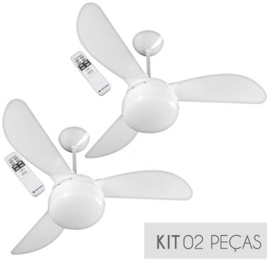 Imagem de Kit Ventilador de Teto Ventisol Fênix Premium Branco 3 vel. Controle Remoto 127v - 02 Unidades