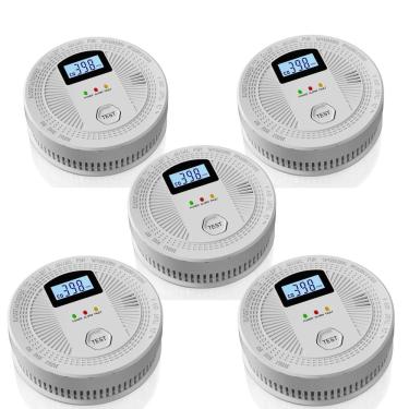 Imagem de Detector fotoelétrico combinado de alarme de fumaça e monóxido de carbono, pacote com 5