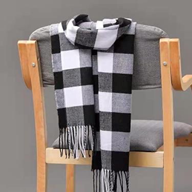 Imagem de Cachecol Xale Novo Inverno Homem Cachecol de Caxemira Leve Longo Macio Acrílico Xadrez Cachecol Envoltório Xale Estilo Cachecóis Masculinos (Cor: 013)