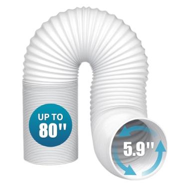 Imagem de AntePow Mangueira de exaustão portátil de ar condicionado – 15 cm de diâmetro, rosca anti-horário, estende até 203 cm, ajuste universal para Haier, LG, Delonghi e mais