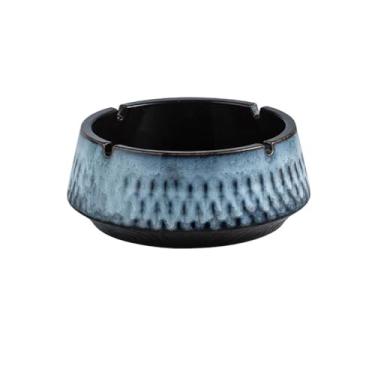Imagem de Cinzeiro Cinzeiro de cerâmica chinês, cinzeiro decorativo de grande capacidade para mesa de casa, escritório, pátio ou vaso hidropônico, etc. Cinzeiro de Mesa(Gray)