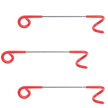 Imagem de 3Pcs Outdoor Tent Camping Multi Função Steam Light S Shaped Hanger Two Way Gancho Vermelho Aço Inoxidável Plástico 270 milímetros 10kg de carga para Montanhismo Camping