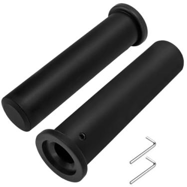 Imagem de sunmeg Capa adaptadora olímpica (2 peças) – Converte barras ou postes de 2,5 cm em equipamento olímpico de nylon de peso padrão de 5 cm para treino, inclui tampa de extremidade removível para postes