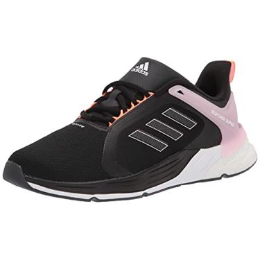 Imagem de adidas Tênis de corrida feminino Response Super 2.0, Preto/branco/rosa transparente, 8