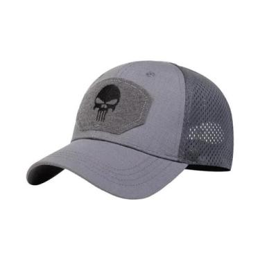 Imagem de Boné de Beisebol Bordado com Caveira - Ajustável, Respirável e com Pro