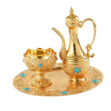 Imagem de IEUDNS Vintage Turkish Coffee Pot Set Metal Wine Glass Jug Art Offra