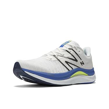Imagem de New Balance FuelCell Propel V4 Tênis de corrida masculino, Branco/azul marinho/30 watts, 11 Wide