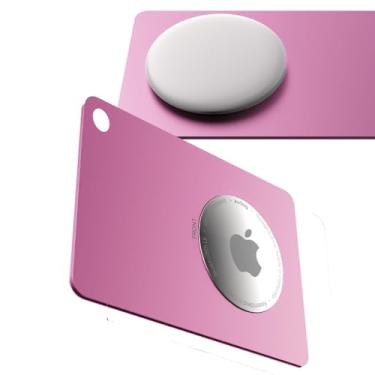 Imagem de PALAMEDE Suporte para carteira Airtag | Suporte de metal para AirTag, cartão de crédito ultrafino de 0,1 cm, porta-cartões de crédito duráveis para carteira Apple Air Tag, bolsa, mochila (rosa)
