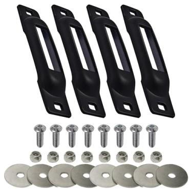 Imagem de SNAPLOCS Pacote com 4 fixadores E-Track âncoras de alça única preta