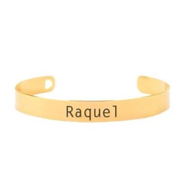 Imagem de Bracelete Personalizado Gravação Nome Raquel Banhado Ouro 18K - 999003454-Feminino