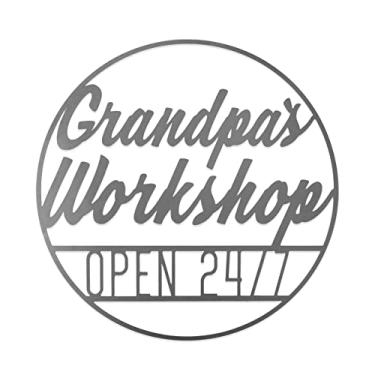 Imagem de ROCC RUSTED ORANGE CRAFTWORKS CO. Placas Circulares Vintage - Placa De Vovô Oficina Para Homens Decoração Personalizada Parede Garagem Personalizadas Masculinas Mancave Metal