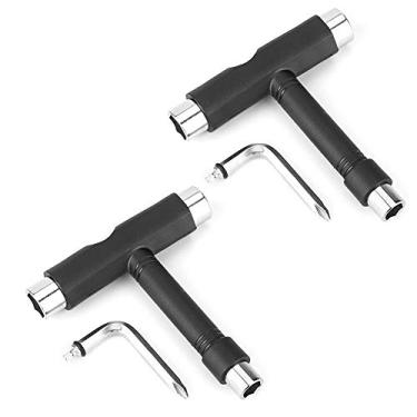 Imagem de Torneira Tainha T Ferramenta Spra de Skate 2 Define 2 Defesas de Aço Portátil Durável Plástico Coberto Edge Ajuste Ajuste Porca Para Manutenção de Skate Reparo preto 4.33x3.94inch