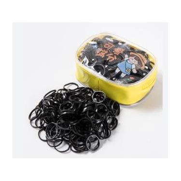 Imagem de Kit 3 Bolsinhas com Elásticos Pretos de Silicone Para Cabelo - RTS MAR