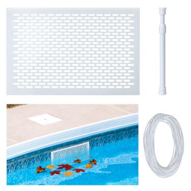 Imagem de Kit de proteção de escumadeira para piscina, rede de escumadeira de folhas, escudo coletor, sistema de rede de ação de mola, proteção de folhas, detritos, evita bloqueio, fácil montagem, durável