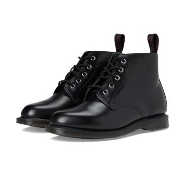 Imagem de Dr. Martens Botas femininas de couro Emmeline com cadarço, Preto polido liso, 34