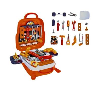 Imagem de Kit Ferramentas Infantil, 22 Peças, Maleta Transformável em Bancada e Mochila, 33,5 x 30 x 28 cm, Brinquedo Educativo
