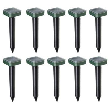 Imagem de Repelente Solar Ultrassonico Kit com 10 Und Ratos Roedores Pestes Prag