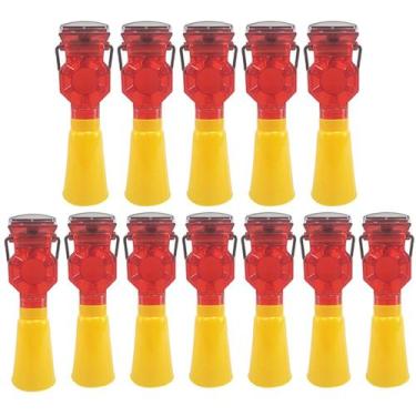 Imagem de Sinalizador Viario Solar Kit 12 Uni Cone Sinalizaçao Rua Estrada Rodov