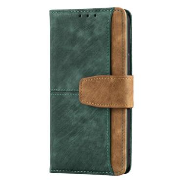 Imagem de LYJSMGZ Capa fosca para Sony Xperia 1 VII, couro fosco com ranhuras para cartões, capa de telefone com proteção total, capa interna macia, verde, Xperia 1 VII