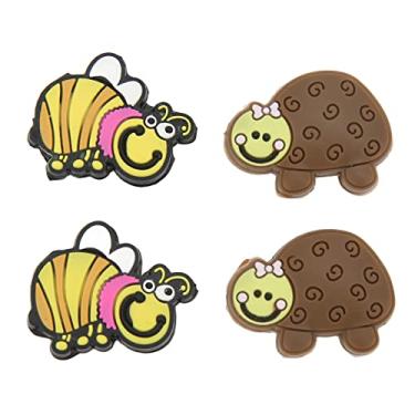 Imagem de Tennis Racket Shock Absorbers 4Pcs Premium Silica Gel Bonito Padrão Vibração Amortecedores Acessórios Esportivos para Tenistas (Tartaruga e forma de abelha)