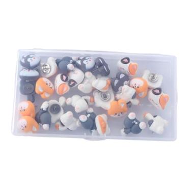 Imagem de Esquirla Alfinetes de Pressão com Temas de Gatos E Cachorros, Acessórios para Escritório, Tachinhas Criativas, 30 Peças