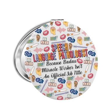 Imagem de FAADBUK Espelho de maquiagem SLP para fonoaudiólogo, presente de pós-graduação SLP (espelho SLP)