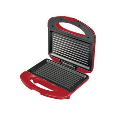 Imagem de Grill Sanduicheira Mondial Inox Premium S-19 Vermelha 127V