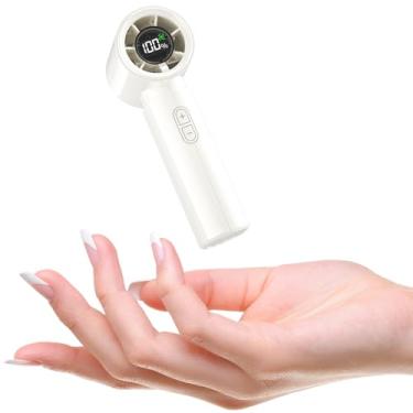 Imagem de HandFan Ventilador portátil potente, mini ventilador portátil de alta velocidade de 6 m/s, ventiladores pessoais ajustáveis de 100 velocidades, pequenos ventiladores recarregáveis de 4000 mAh, para