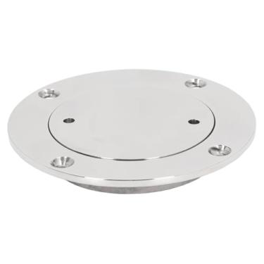 Imagem de Hatch de inspeção de placa redonda do deck de barco 316 Aço inoxidável Acesso marítimo Porta Tampa de porta à prova de ferrugem Anti erosiva High Disão Polida Profissional Para (4in)