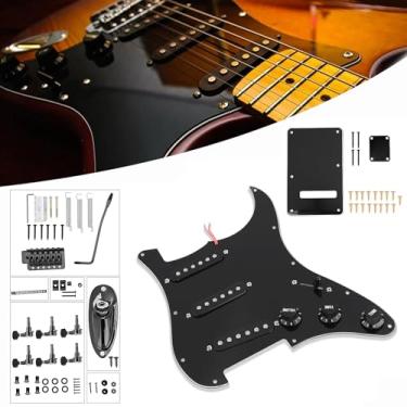Imagem de FOLOSAFENAR Kit De Hardware Para Guitarra Elétrica, 1 Conjunto Kits Faça Você Mesmo, Peças Reparo Elétrico, Sistema Ponte Com Tampa Traseira E Protetor Palheta Guitarras Estilo St