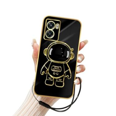 Imagem de Easyscen Capa para celular OnePlus Nord N300 5G (6,5 polegadas), com suporte oculto de astronauta com suporte 6D, design capa - preta