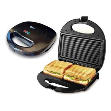Imagem de Sanduicheira Elétrica Tostex Antiaderente Preta Chapas Grill 110 V 750