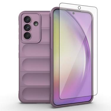 Imagem de Asuwish Capa de celular para Samsung Galaxy A36/A56 5G com protetor de tela de vidro temperado e TPU macio, fina, à prova de choque, capa protetora de silicone acessórios A 36 56 mulheres, homens