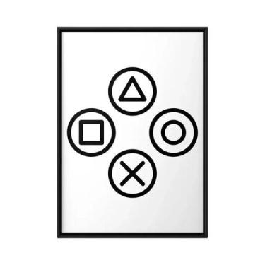 Imagem de Preto Branco Gamepads Headsets Lona Arte Poster Para Sala De Jogos Men