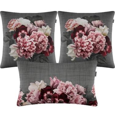Imagem de Kit 3 Almofadas Composê Veludo Amor Perfeito - Sua Casa Decor